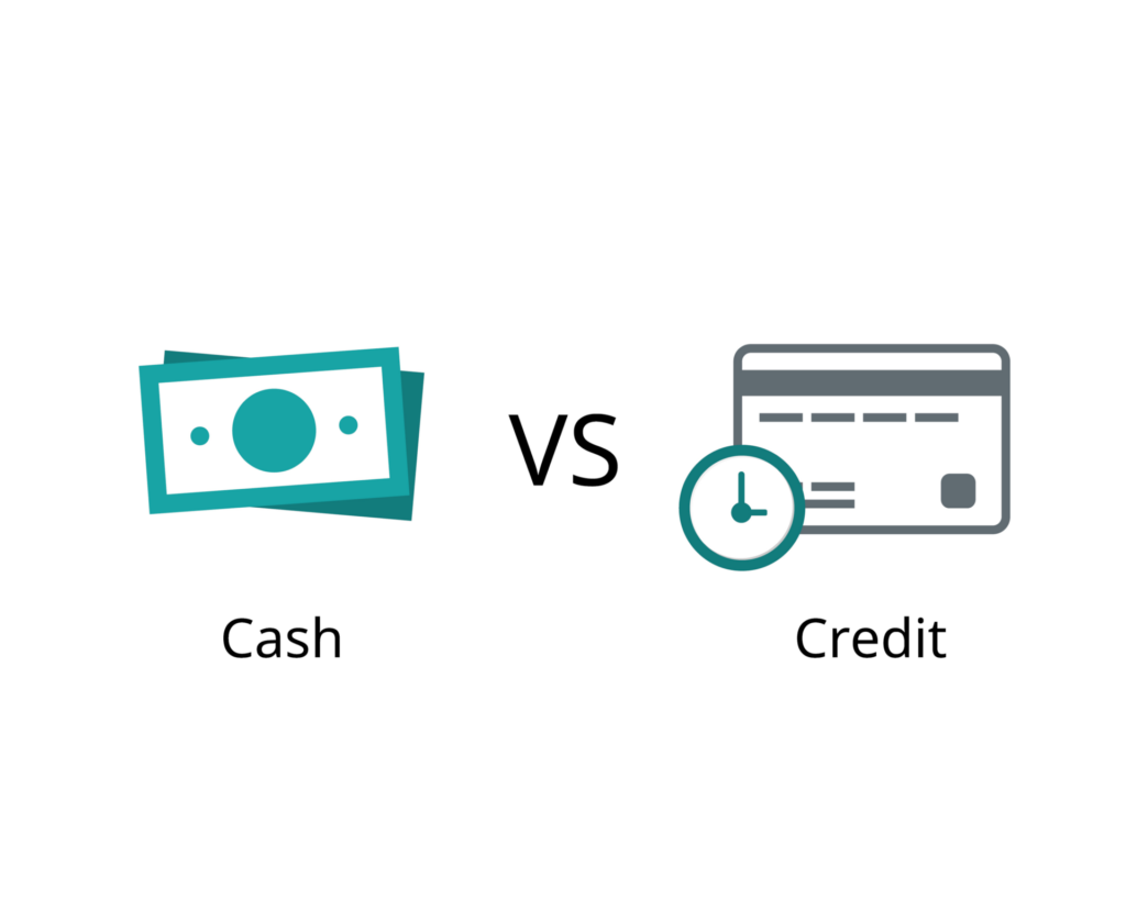 cash versus credit card graphic