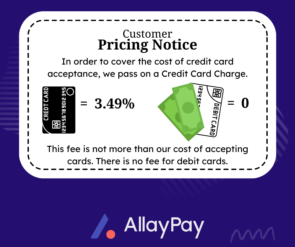 Cashdiscount program alternative method to eliminate processing fees